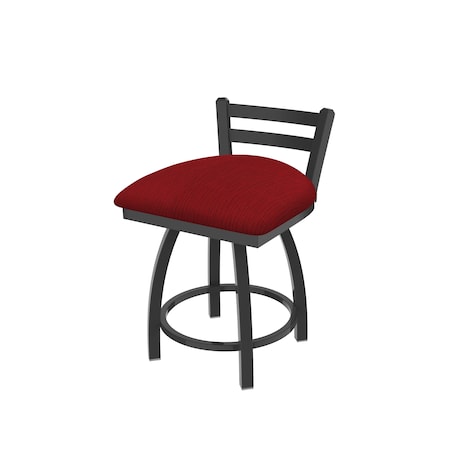 Holland Bar Stool Co 18" Low Back Swivel Vanity Stool, Pewter Finish, Graph Ruby Seat 41118PW016